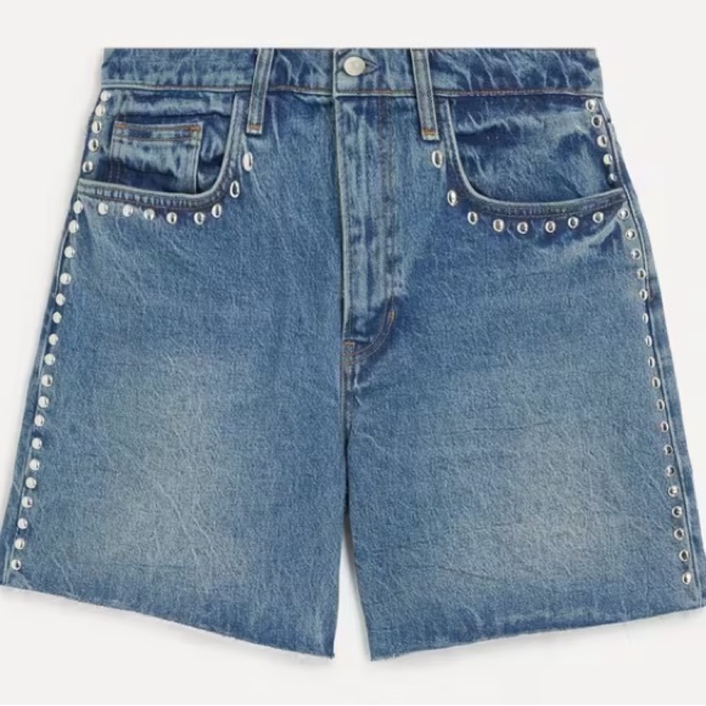 Reformation Raye Studded Denim Shorts